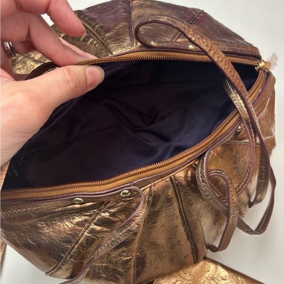 Sharif gold leather puff balloon crossbody bag with pouch rare - Picture 5 of 6